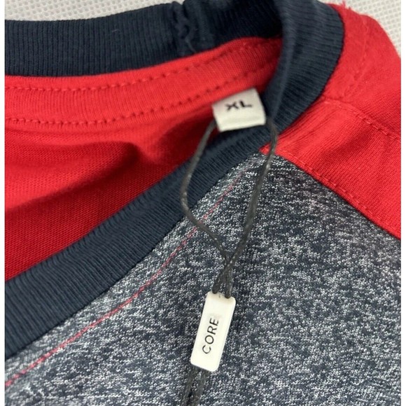 JACK & JONES Mens XL Core Colorblock T-Shirt Top Grey Red Large Logo UK Size NWT - Picture 7 of 11